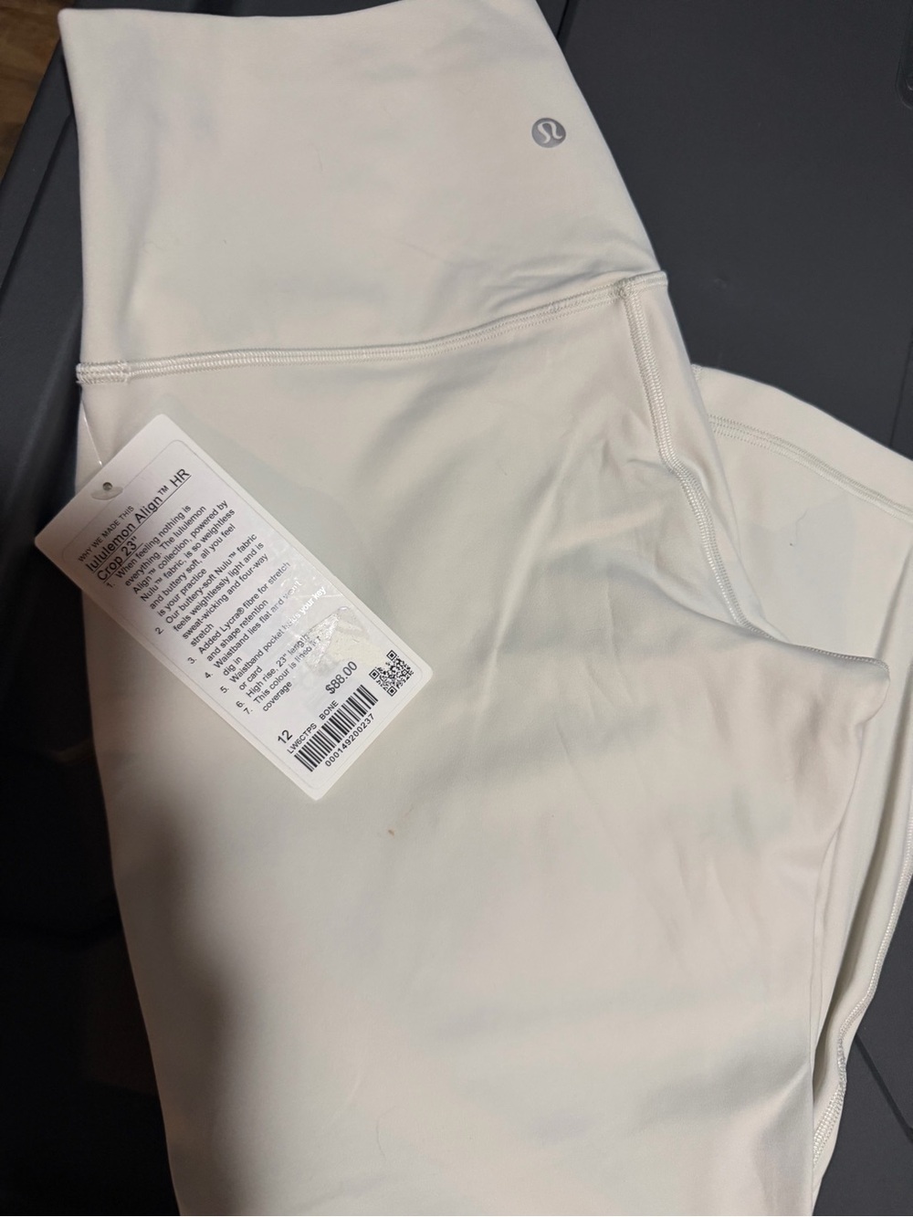 lululemon athletica White High-Rise 23” Crop align Leggings NWT